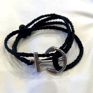 Pura Vida Anchor Wrap Bracelet in black